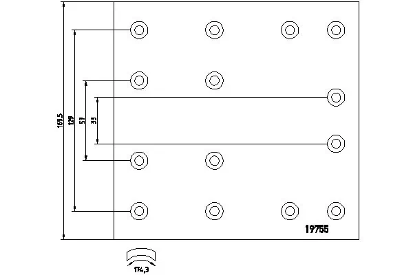 Garniture de frein, frein à tambour TEXTAR 19758