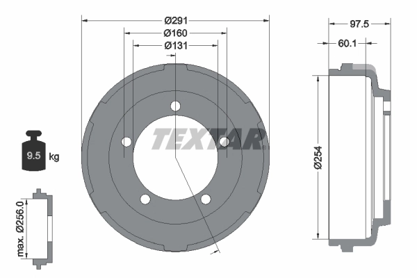 Tambour de frein TEXTAR 94024700