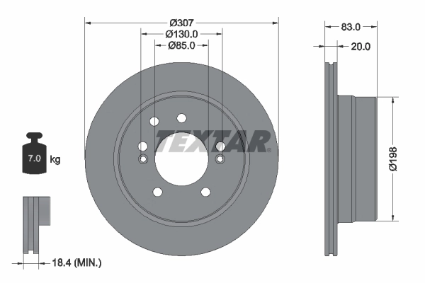 Disque de frein TEXTAR 92341003