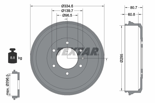 Tambour de frein TEXTAR 94040300