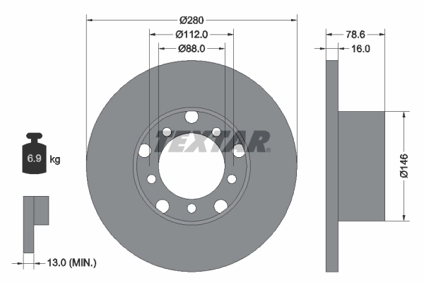 Disque de frein TEXTAR 93012400