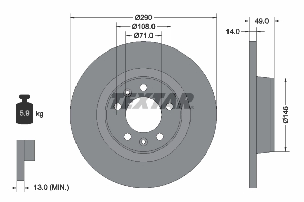 Disque de frein Textar