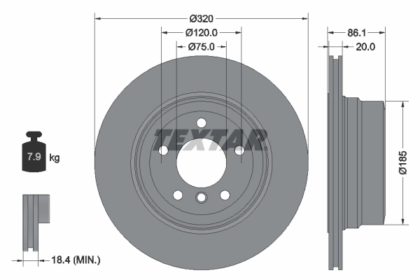 Disque de frein TEXTAR 92202003