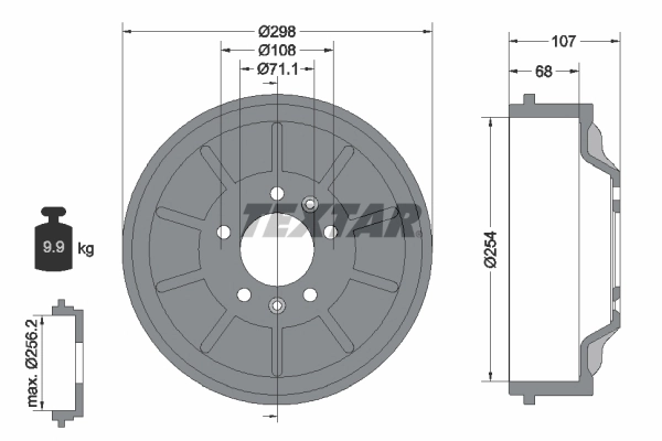 Tambour de frein TEXTAR 94032900