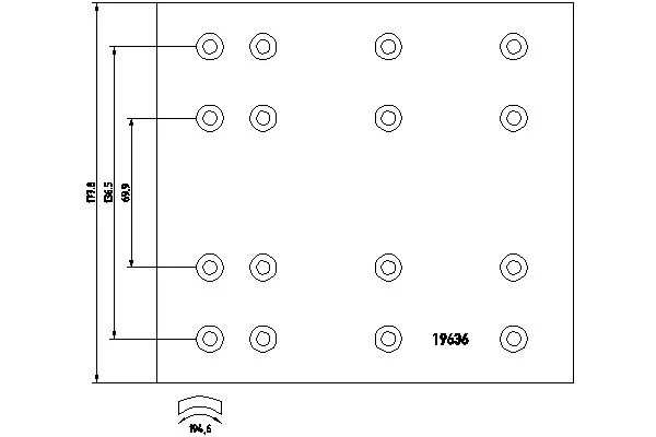 Garniture de frein, frein à tambour TEXTAR 19636