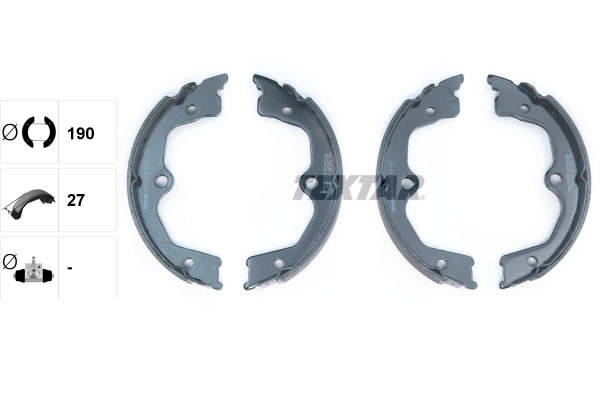 Jeu de mâchoires de frein, frein de stationnement TEXTAR 91077700