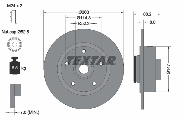 Disque de frein TEXTAR 92195900