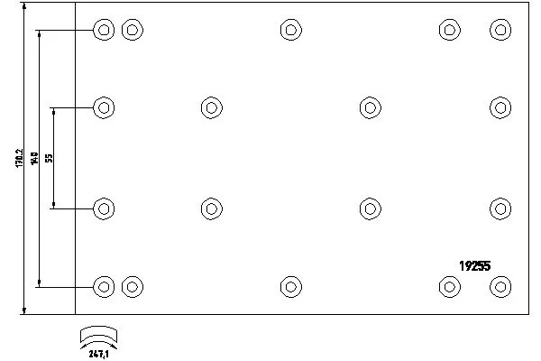 Garniture de frein, frein à tambour TEXTAR 19255