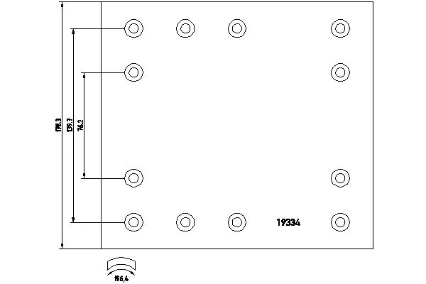 Garniture de frein, frein à tambour TEXTAR 19334
