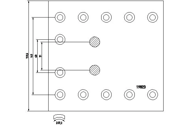 Garniture de frein, frein à tambour TEXTAR 19823