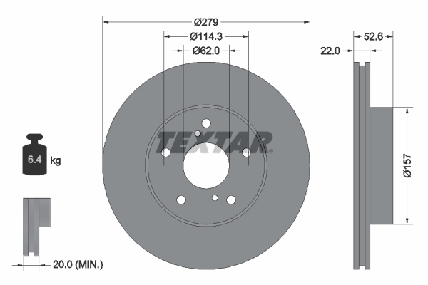 Disque de frein TEXTAR 92080900