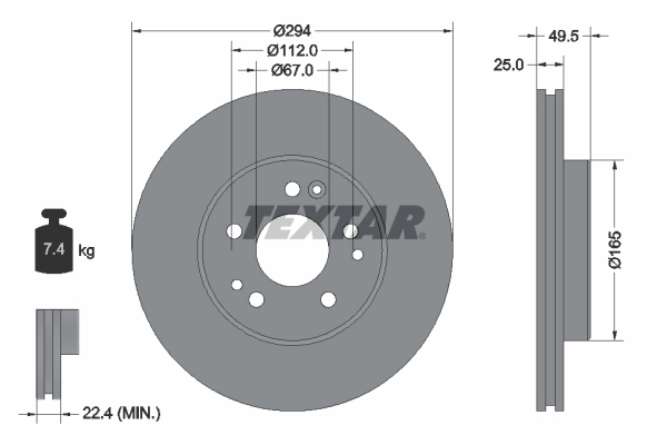 Disque de frein TEXTAR 92060000