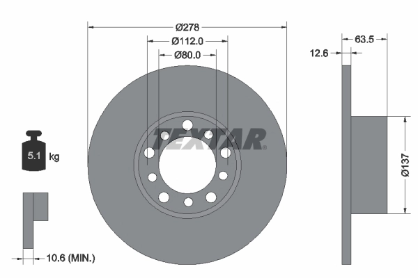Disque de frein TEXTAR 92009500