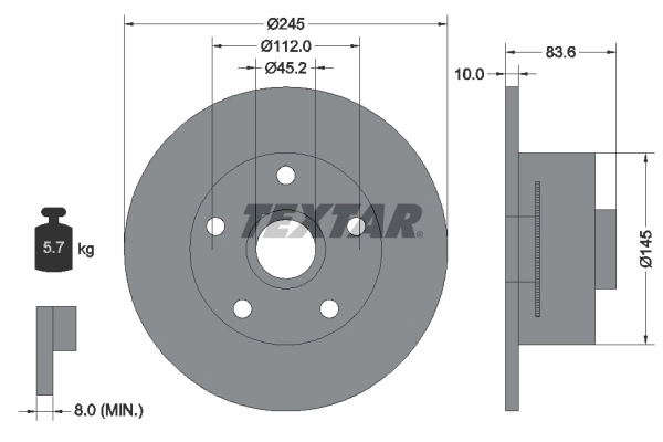 Disque de frein Textar