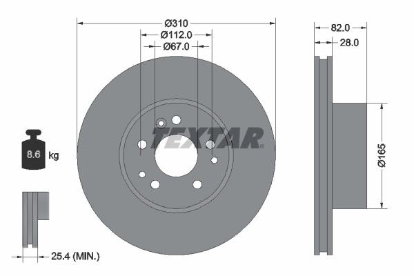 Disque de frein TEXTAR 92056700
