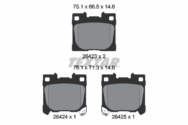 Kit de plaquettes de frein, frein à disque TEXTAR 2642301