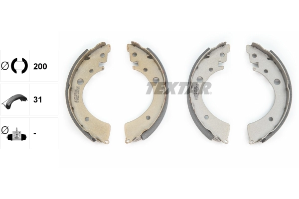 Jeu de mâchoires de frein TEXTAR 91037100
