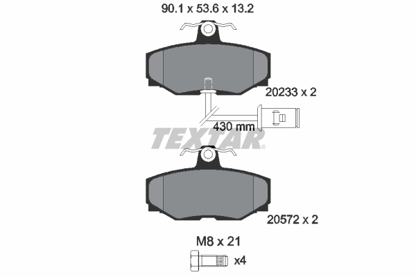 Kit de plaquettes de frein, frein à disque TEXTAR 2023301