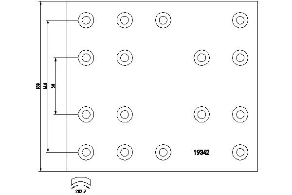 Garniture de frein, frein à tambour TEXTAR 19342