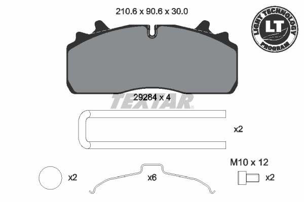 Kit de plaquettes de frein, frein à disque TEXTAR 2928401