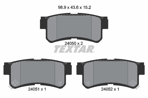 Kit de plaquettes de frein, frein à disque TEXTAR 2405001