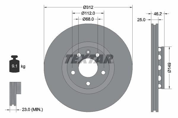 Disque de frein Textar