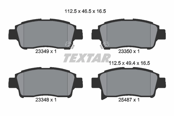 Kit de plaquettes de frein, frein à disque TEXTAR 2334901