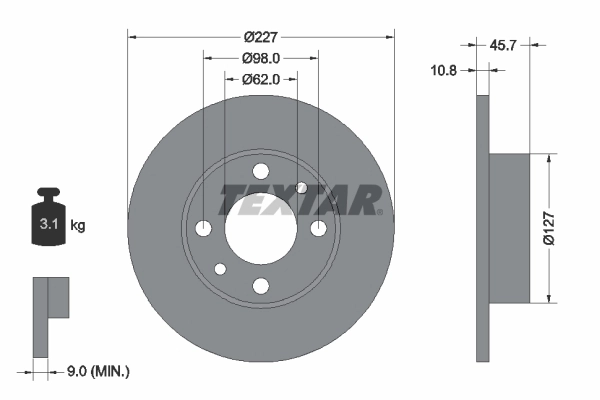 Disque de frein Textar