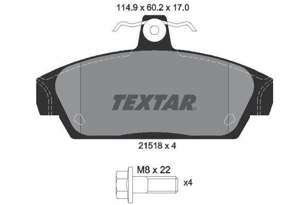 Kit de plaquettes de frein, frein à disque TEXTAR 2151801