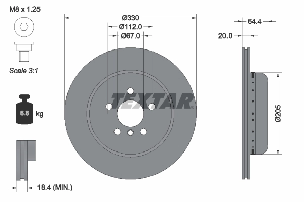 TARCZA HAM. BMW T. 2/3/4/5/6/7/X3/X4/X5/Z4 1,6-3,0 16- LE