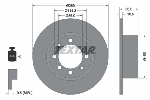 Disque de frein TEXTAR 92010000