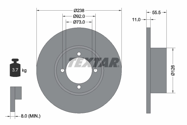 Disque de frein TEXTAR 92005400