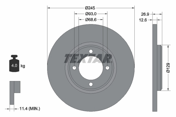 Disque de frein TEXTAR 92008200