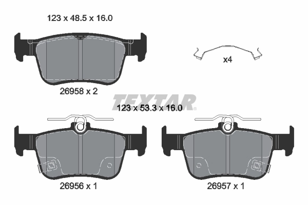 Kit de plaquettes de frein, frein à disque TEXTAR 2695801