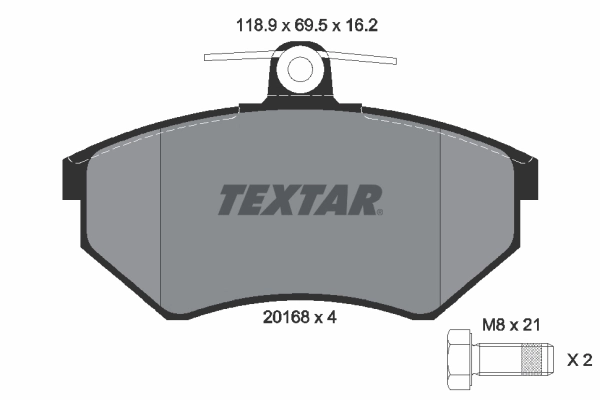 Kit de plaquettes de frein, frein à disque Textar