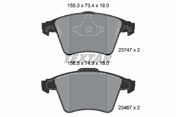 Kit de plaquettes de frein, frein à disque TEXTAR 2374701