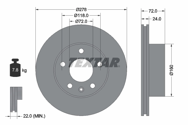 Disque de frein TEXTAR 93191100