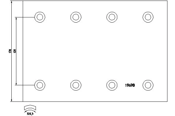 Garniture de frein, frein à tambour TEXTAR 19690