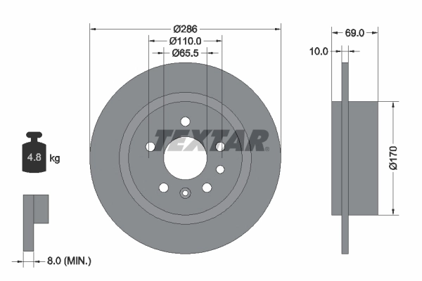 Disque de frein TEXTAR 92100200