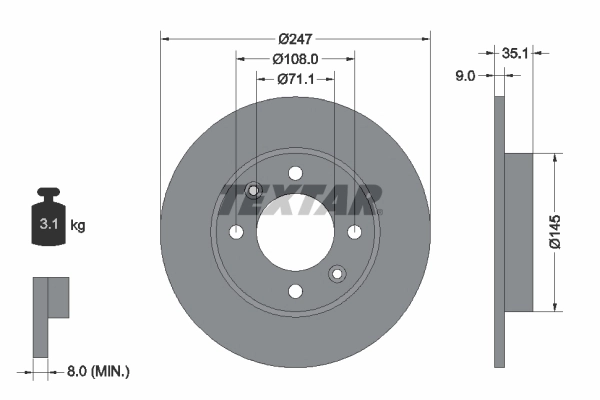 Disque de frein Textar