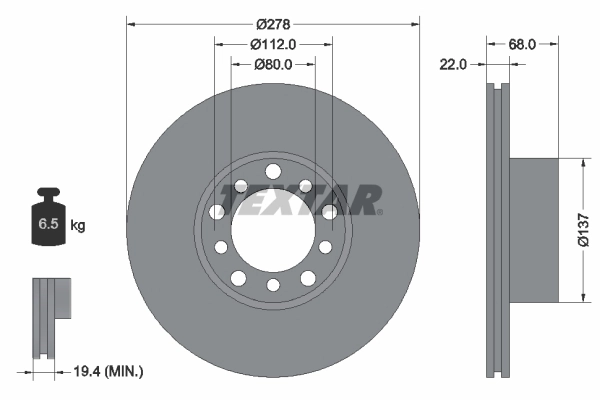 Disque de frein TEXTAR 92020400