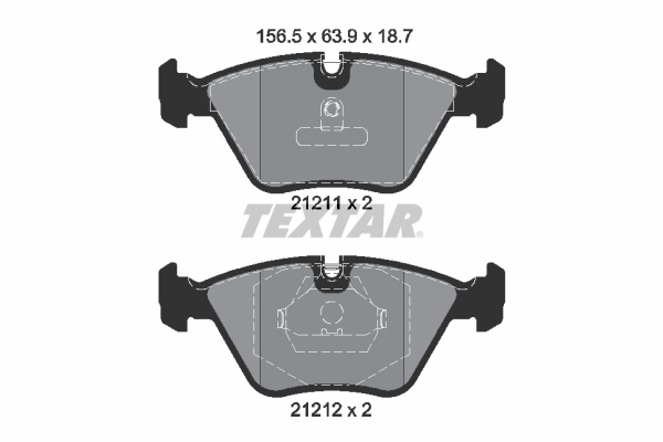 Kit de plaquettes de frein, frein à disque TEXTAR 2121102