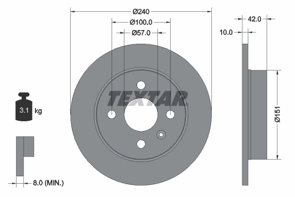 Disque de frein TEXTAR 92092003