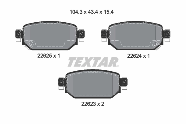 Kit de plaquettes de frein, frein à disque TEXTAR 2262301