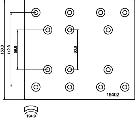 Garniture de frein, frein à tambour TEXTAR 19402