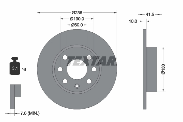 Disque de frein TEXTAR 92020800