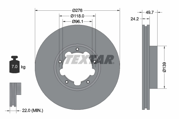 Disque de frein TEXTAR 93185303
