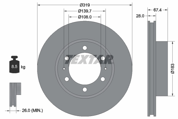 Disque de frein Textar
