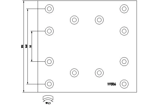 Garniture de frein, frein à tambour TEXTAR 19556