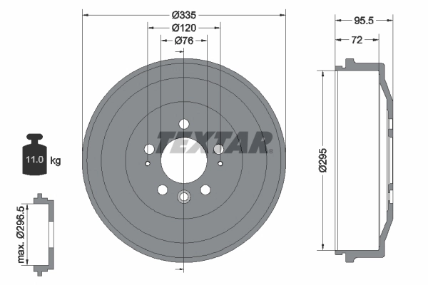 Tambour de frein TEXTAR 94043900